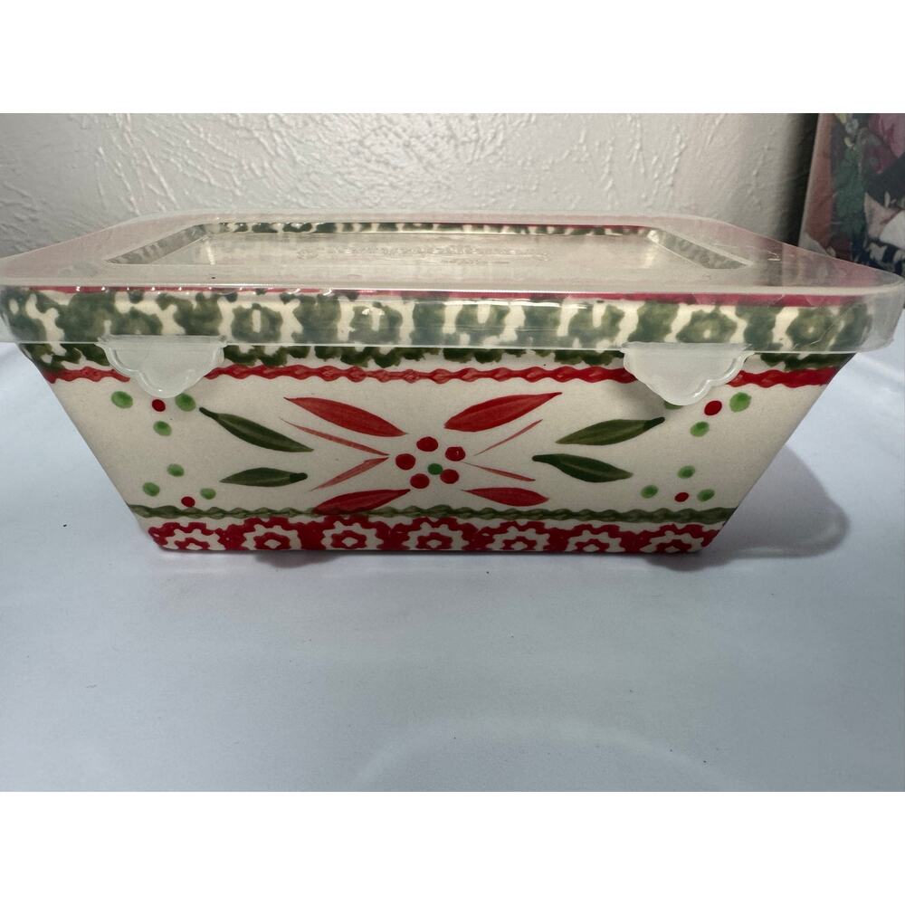 Temptations Old World Festive 12 oz Mini Loaf Dish w/ Lid - Picture 4 of 9